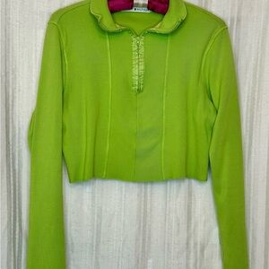 Vintage Y2K Lime Green Crop Sweater Tommy Hilfiger